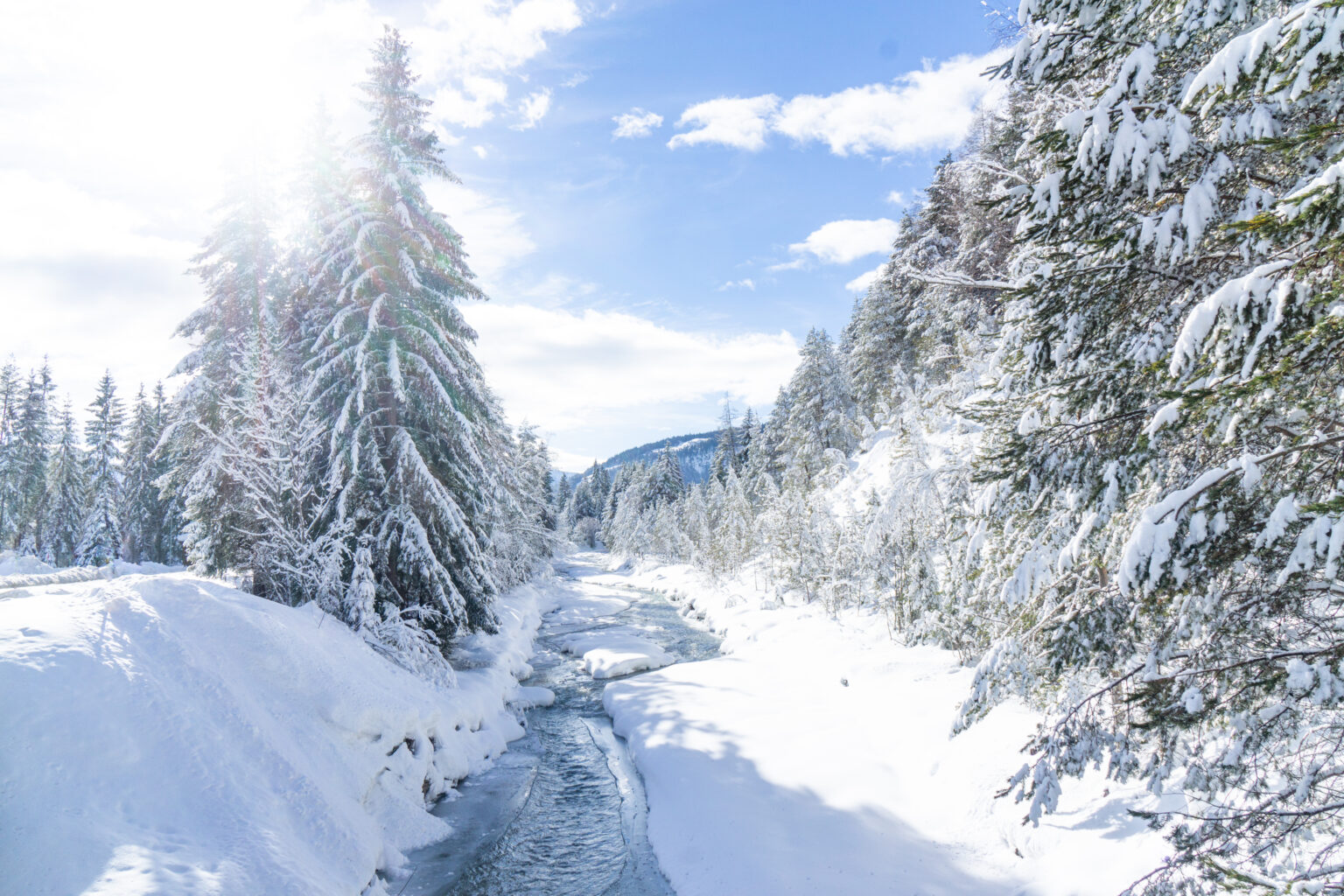 Schneespaziergang Leutasch und Seefeld im Winter